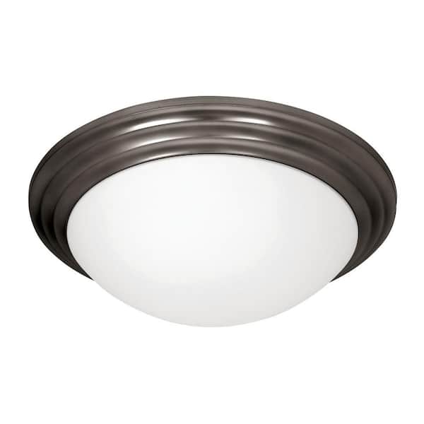 Access Lighting Strata 3-Light Oil Rubbed Bronze Flush Mount with Opal Glass Shade