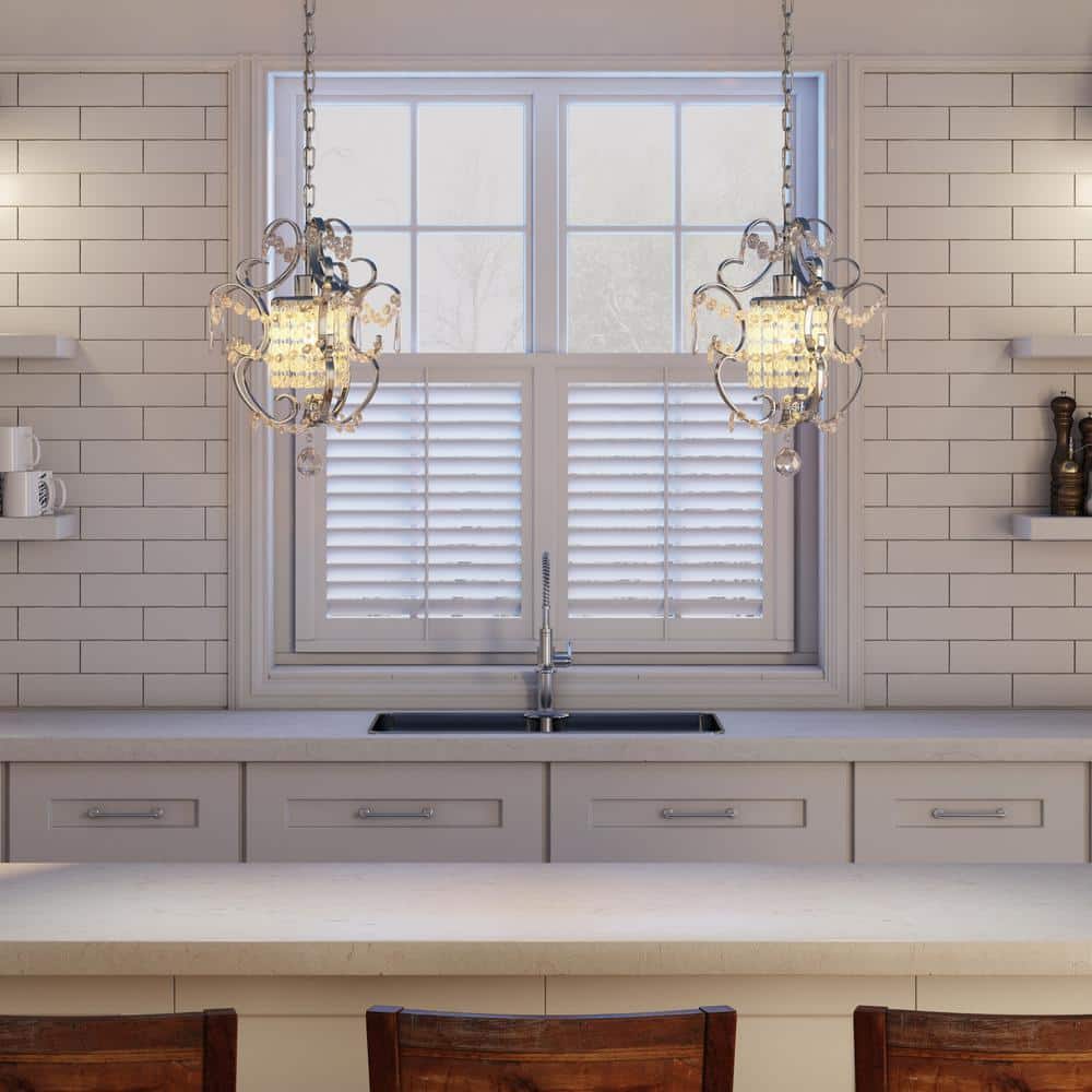 Petite Elegance Chrome Crystal 11" Pendant Light