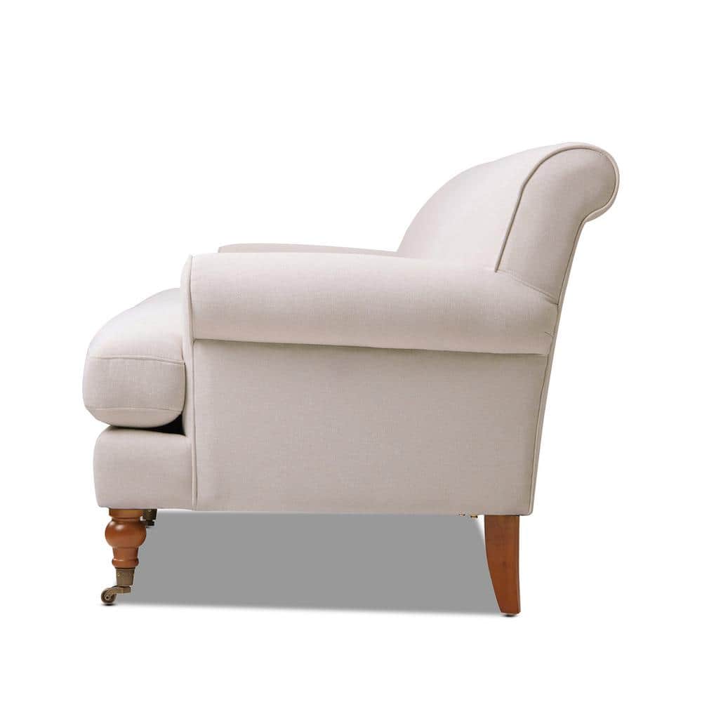 Alana Lawson 88'' Sky Neutral Velvet Upholstered Sofa