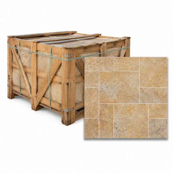 Tuscany Scubas 3 cm. x 16 in. x 24 in. Tumbled Travertine Paver Kit (10 Kits/160 sq. ft./Pallet)