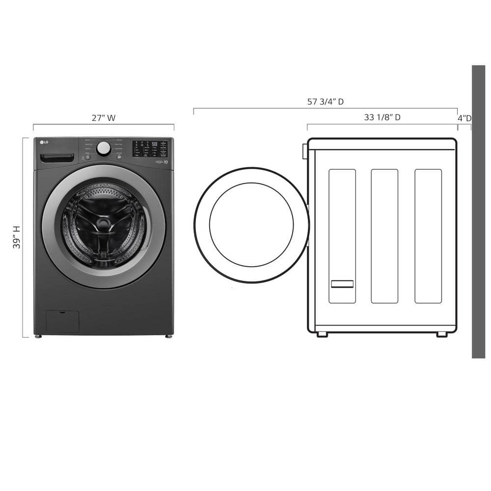 5.0 Cu. Ft. High Efficiency Black Front Load Washer