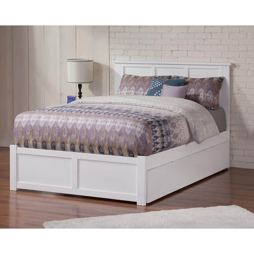 AFI Madison White Queen Bed with Footboard and Twin Extra Long Trundle ...