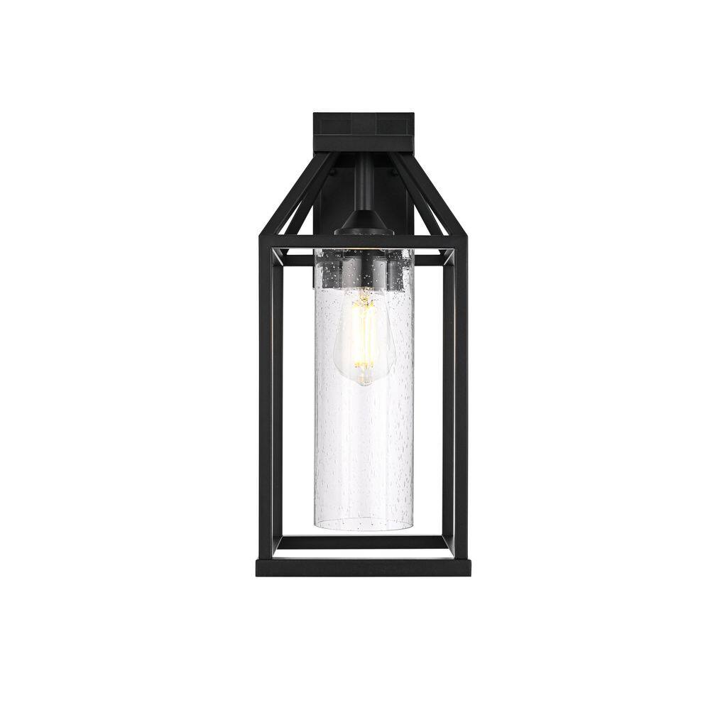 19 in. Black Outdoor Hardwired Wall Sconce with No Bulbs Included price history on PriceWatchPro