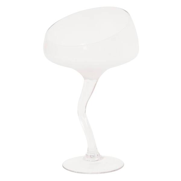 Unbranded Asymmetrical White Glass Decorative Vase