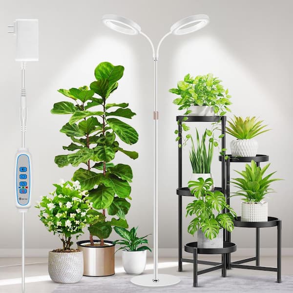BIBIVIS 2-Head Full Spectrum Grow Light with 68 in. Adjustable
