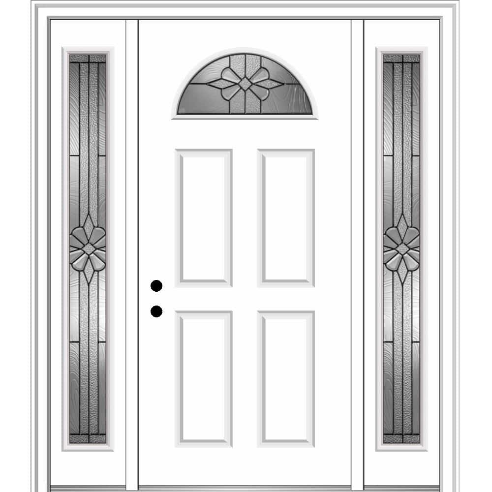 MMI Door 64 in. x 80 in. Dahlia RightHand Inswing FanLite Decorative