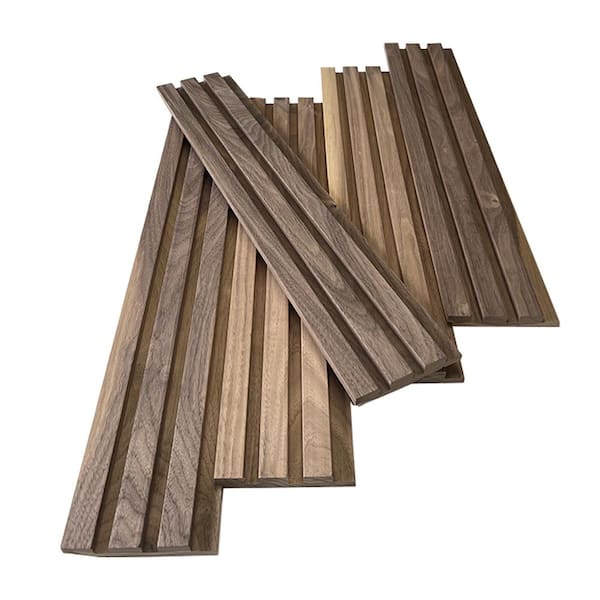 Swaner Hardwood 1 in. x 5 in. x 2 ft. Walnut Shiplap Slat Wall Hardwood Board (5-Pack)