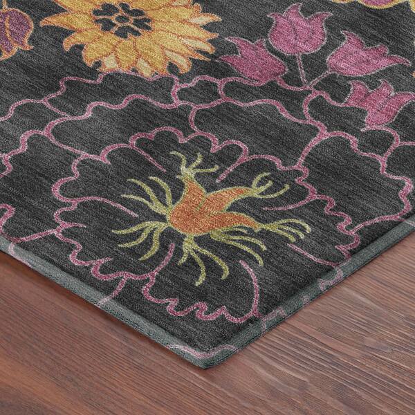 Mayfield Premium Machine Washable Abstract AMF2293 Black 10 ft. x 14 ft. Area Rug