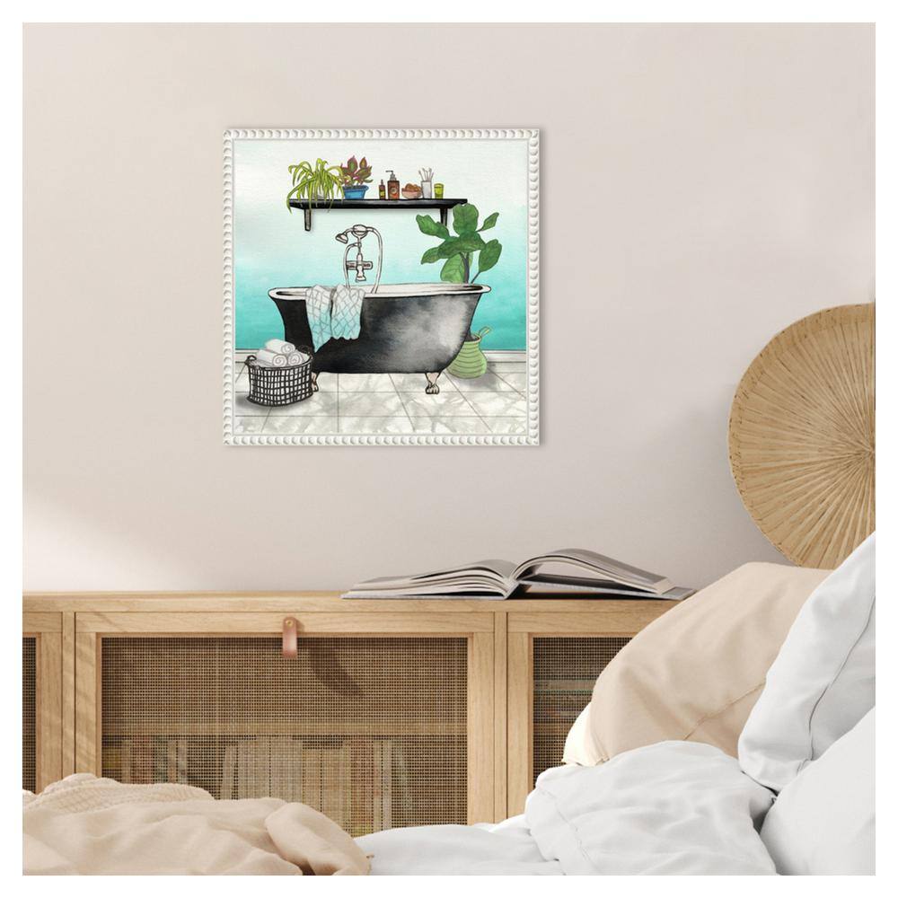 Elizabeth Medley Botanical Bath Framed Canvas Wall Art