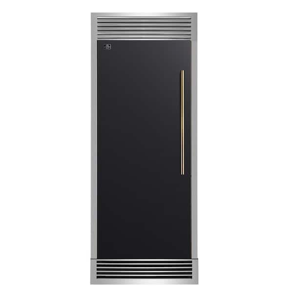 Maderno 28 in. Built-In Convertible Refrigerator in Black, Left Swing, Decorative Grill
