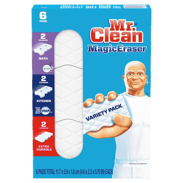 Bông tẩy vết bẩn đa năng Mr. Clean Magic Eraser (6 chiếc): Với bông tẩy vết bẩn đa năng Mr. Clean Magic Eraser (6 chiếc), bạn sẽ không còn phải lo lắng về việc làm sạch những vết bẩn khó chịu trên bề mặt các thiết bị gia dụng của mình nữa. Sử dụng sản phẩm này dễ dàng và không gây trầy xước, bạn sẽ có được một căn nhà sạch sẽ và tràn đầy sức sống. Hãy xem hình ảnh để thấy sự tiện lợi và đa năng của sản phẩm này.