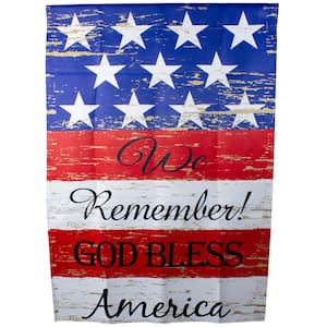 40 in. H x 28 in. W x 0.1 in. L We Remember Patriotic American Outdoor House Flag