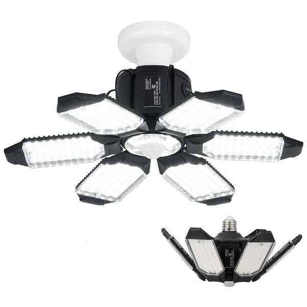 SVOPES 2 Pack LED Garage Light 15000 LM 6500 K 5.51 in. Motion Sensor Ceiling Light 6 Deformable Panels E 26/E 27 Screw-in