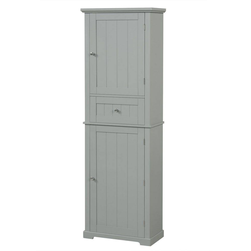 22 in. W x 11 in. D x 67.7 in. H Gray MDF Freestanding Linen Cabinet with Adjustable Shelf price history on PriceWatchPro