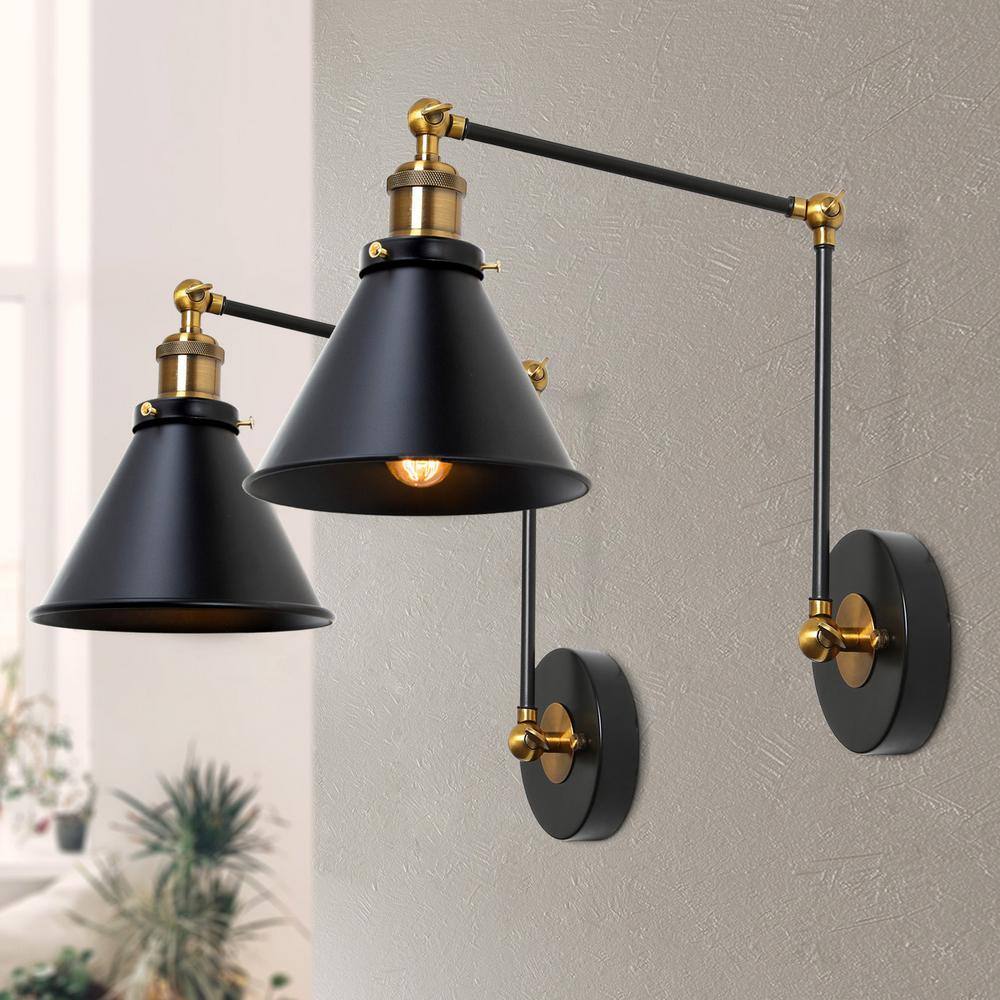 Swing Arm Light Industrial Wall Sconce Wall Lamp Plug-in Wall Light for Bedroom 