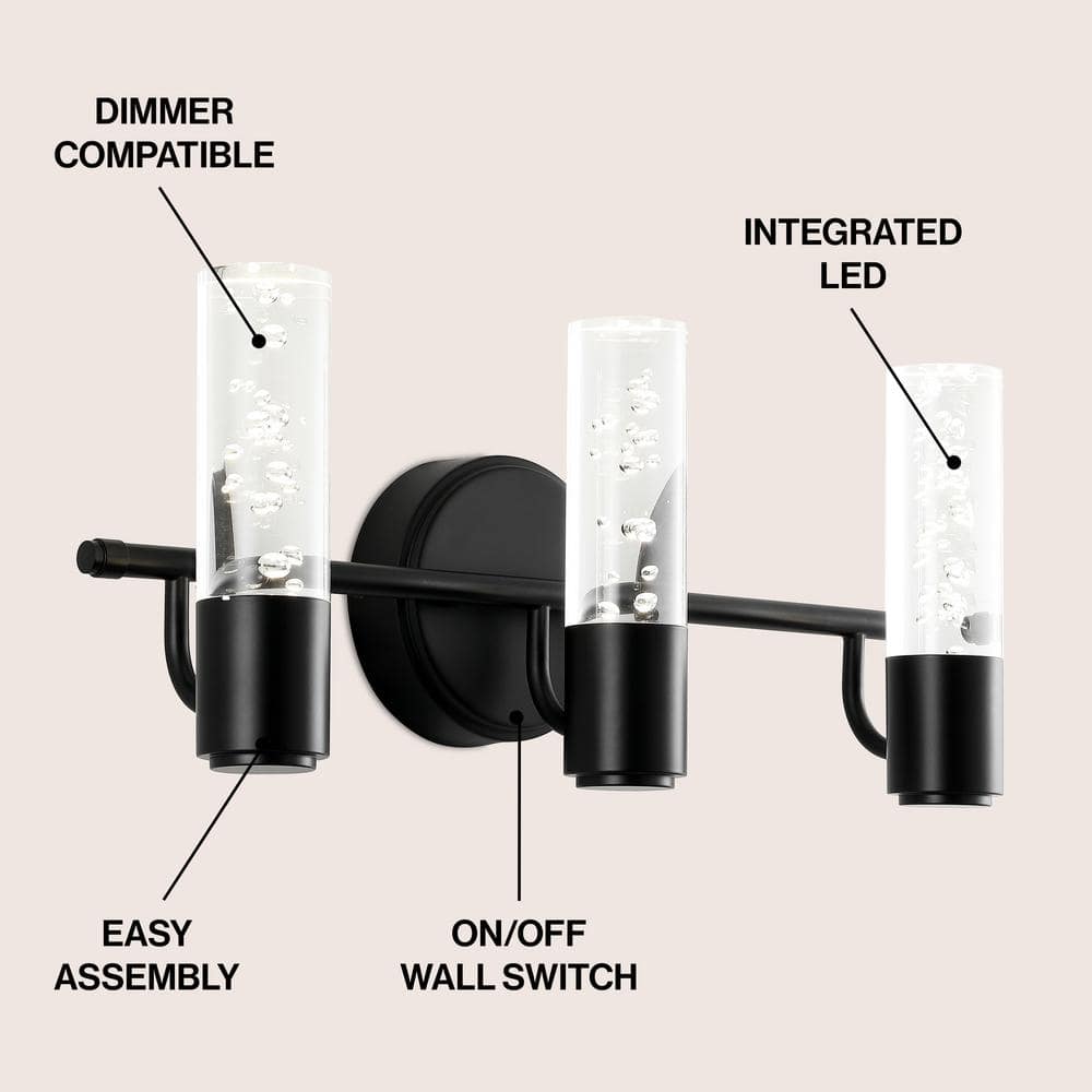 Bolha Satin Bronze 18" Minimalistic Cylinder Vanity Light with LED