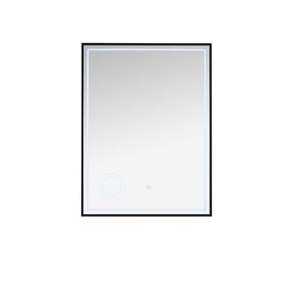 James Martin Vanities Tampa 23.6 in. W x 31.5 in. H Rectangular Framed Wall Mirror in Matte Black
