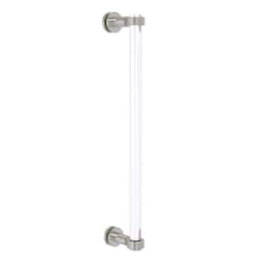 Clearview 18 in. Single Side Shower Door Pull with Groovy Accents in Satin Nickel