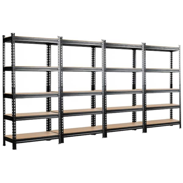 Costway 4 PCS 72-Inch 5-Tier Storage Rack Adjustable Garage Shelf Shelving  Unit