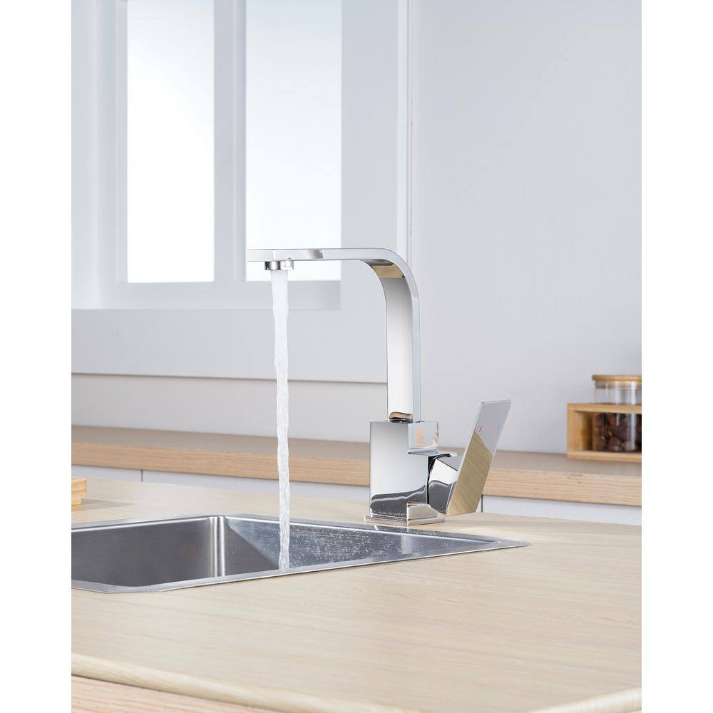Polished Chrome Single Handle Bar Faucet with Stainless Steel