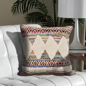 Eclectic Multicolored Geometric Hypoallergenic Polyester 18 in. x 18 in. Throw Pillow