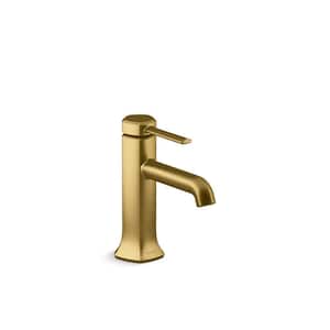 Occasion Single-Handle Single Hole Bathroom Faucet in Vibrant Brushed Moderne Brass
