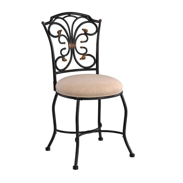 Hillsdale Furniture Sparta Black Gold/Fawn Vanity Stool
