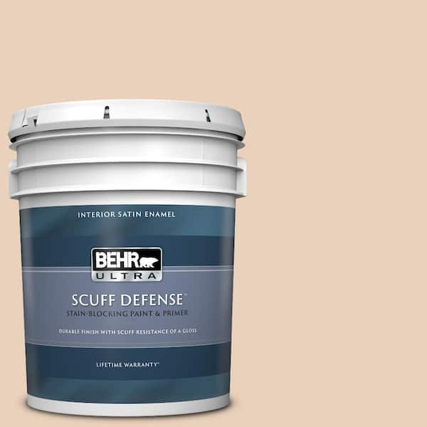 BEHR ULTRA 5 gal. #PPL-61 Spiced Beige Extra Durable Satin Enamel Interior Paint & Primer