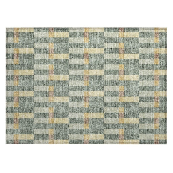 Chantille Machine Washable Indoor/Outdoor Abstract ACN2548 Basil 2 ft. x 3 ft. Accent Rug