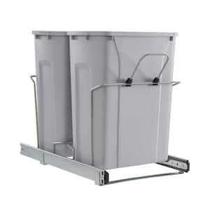 18-13/16 in. H x 14-3/8 in. W x 22 in. D 28.75 Qt. In-Cabinet Double Bottom-Mount Pull-Out Trash Can