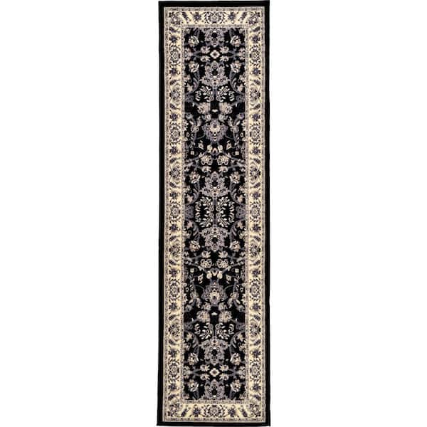 Unique Loom Sialk Hill Washington Black 2' 7 x 10' 0 Runner Rug