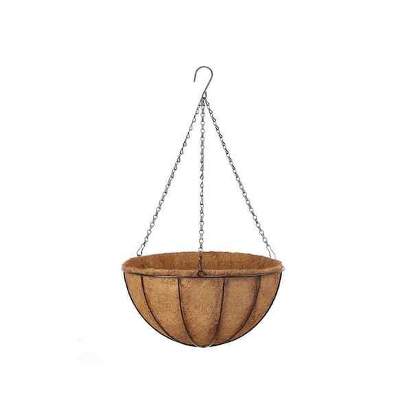 Hanging Baskets Planter for Plants, 4 Pack 14 in. Metal Baskets with Coco Coir Liner, for Garden Decoration