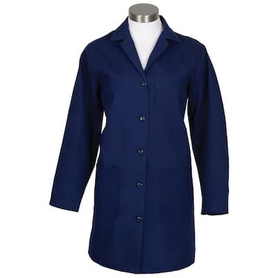 L1 Women's Large Navy Poly/Cotton Lab Coat