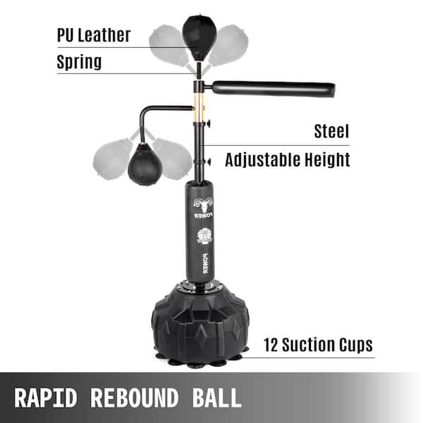 VEVOR Boxing Speed Trainer Free Standing Adjustable Height Training Boxing  Ball with Reflex Bar and Gloves for Adult and Kid DGNQJBD2SDQBLACK1V0 - The  Home Depot