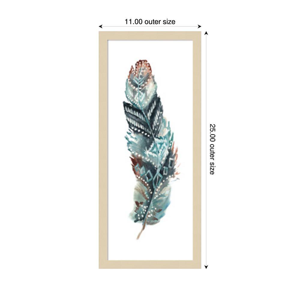 Svelte Natural Framed Tribal Feather Graphic Art Print