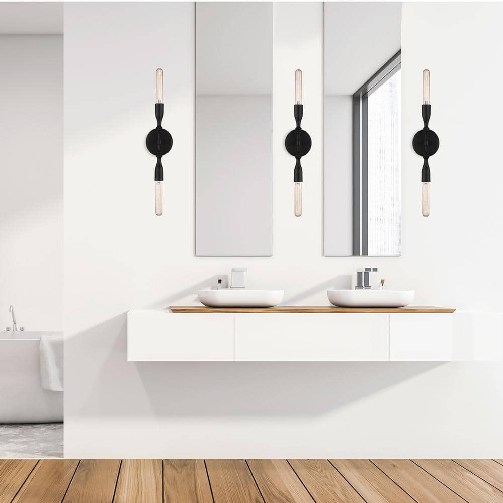 Louise Matte Black 13.5'' Dimmable Wall Sconce with Ornamental Detail