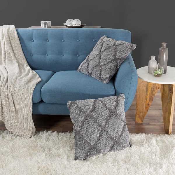 Lavish Home Modern Pillow Grey Geometric Polyester 18 in. x 18 in. Throw Pillow
