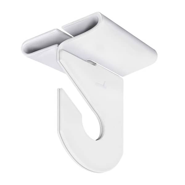 Drop Ceiling Hooks 4.76 in. White Aluminum Wall Rack with 10 Pairs for Hanging Decorations