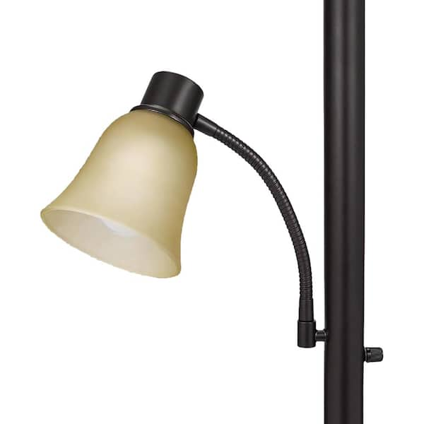 Cresswell 71 in. Oil Rubbed Bronze Torchiere Floor Lamp with Adjustable  Reading Light 18223-002 - The Home Depot