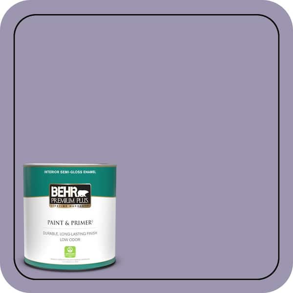 BEHR PREMIUM PLUS 1 qt. #S570-4 Night Music Semi-Gloss Enamel Low Odor Interior Paint & Primer