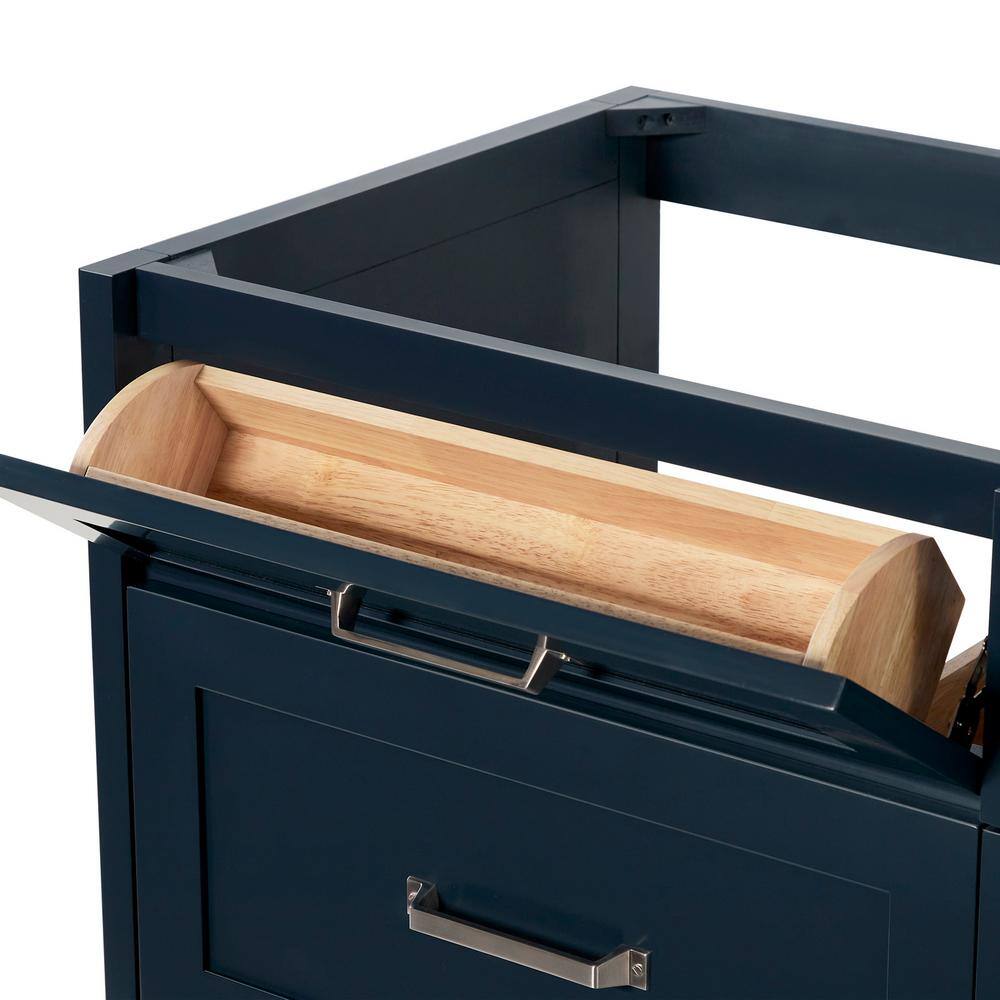 Monroe 66" Midnight Blue Double Sink Vanity with Carrara White Quartz Top