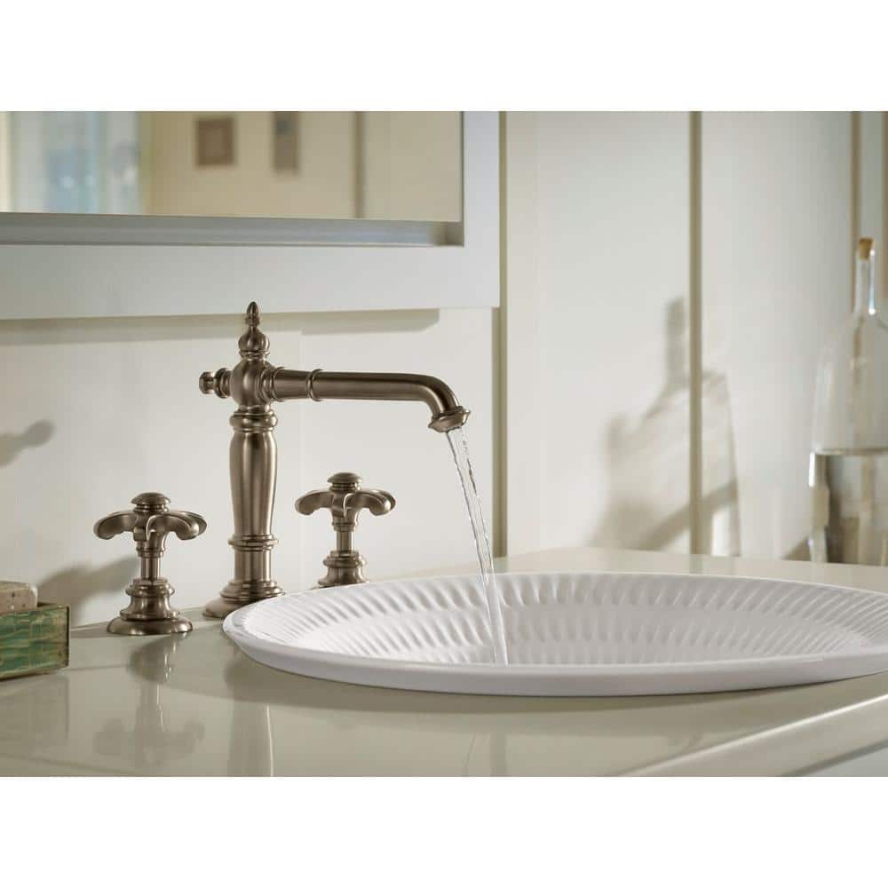 Elegant Vibrant Brushed Bronze Artifacts Bathroom Sink Spout