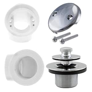 Pull and Drain Schedule 40 PVC Plumber's Pack with 2-Hole Elbow, Polished Chrome