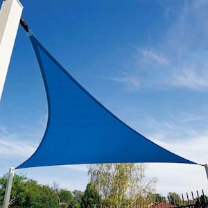 12 ft. x 12 ft. x 12 ft. 185 GSM Blue Equilteral Triangle Sun Shade Sail, for Patio Garden and Swimming Pool