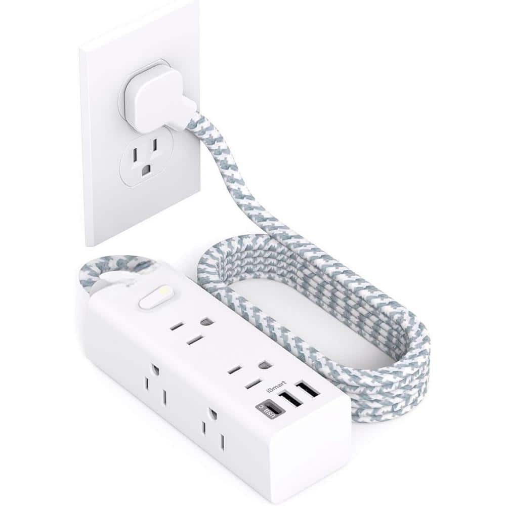 6-Outlet Power Strip Surge Protector with 3 USB Ports and 5 ft. Extension C