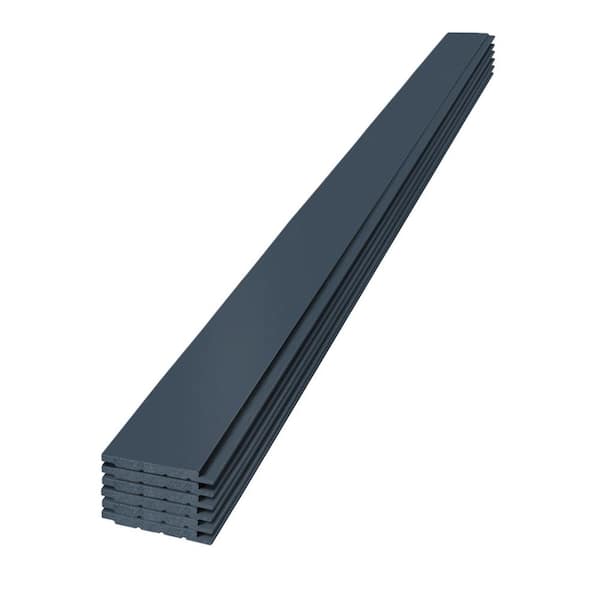 Edge 1 in. x 6 in. x 6 ft. Timeless MDF Boards Cavalry Blue Smooth Nickel Gap Shiplap (6-Pack)