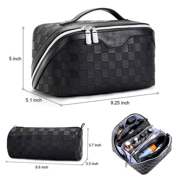 Lynzavix Black Travel Toiletry Bag Set of 3 with Handle-Waterproof