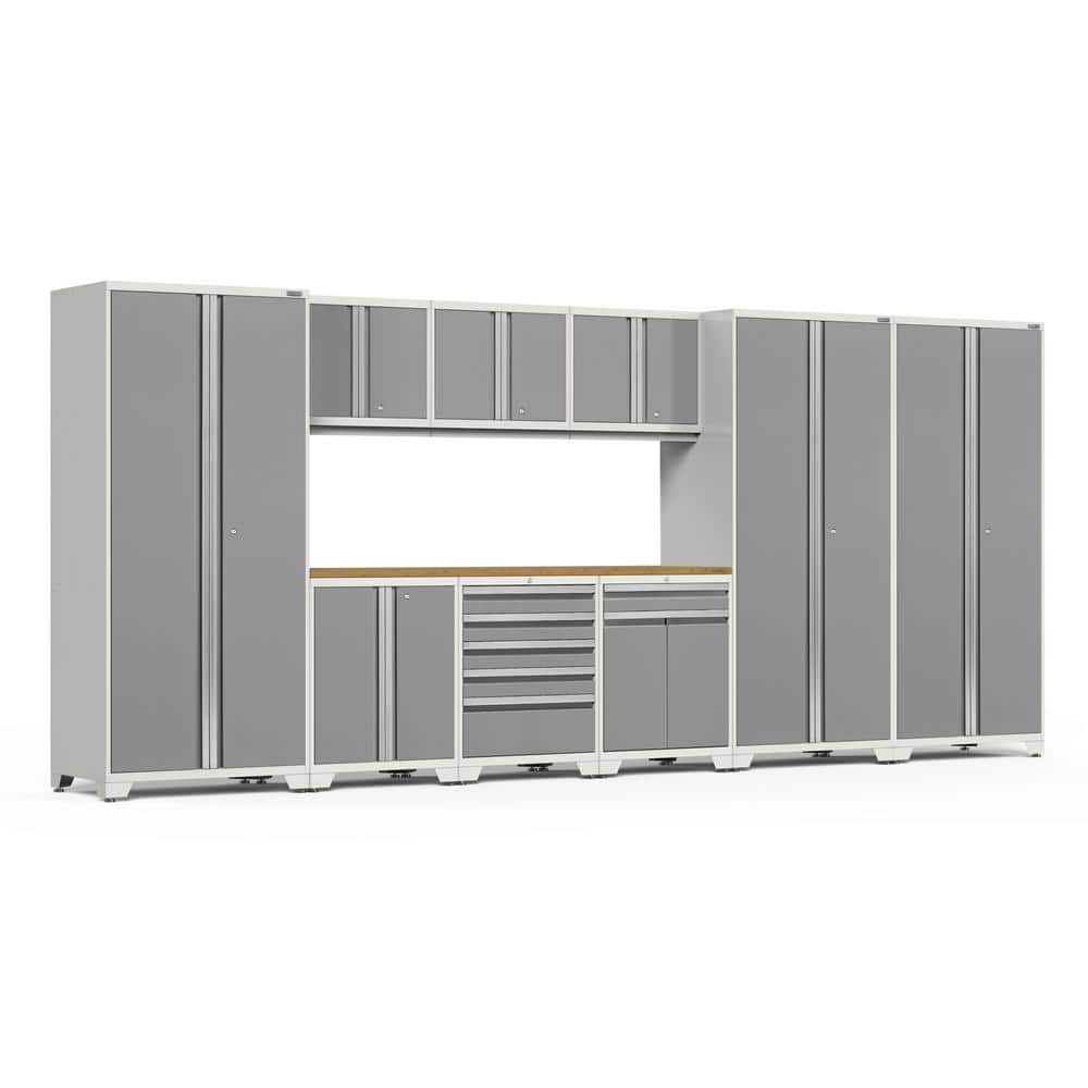 Pro Series 10-Piece 18-Gauge Steel Garage Storage System in Platinum Silver (192 in. W x 84.75 in. H x 24 in. D) -  NewAge Products, 52551