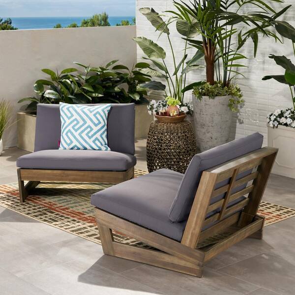 Athos Indoor Outdoor Club Chair in Eucalyptus Wood with Rope and Grey  Cushions - Bed Bath & Beyond - 33560542
