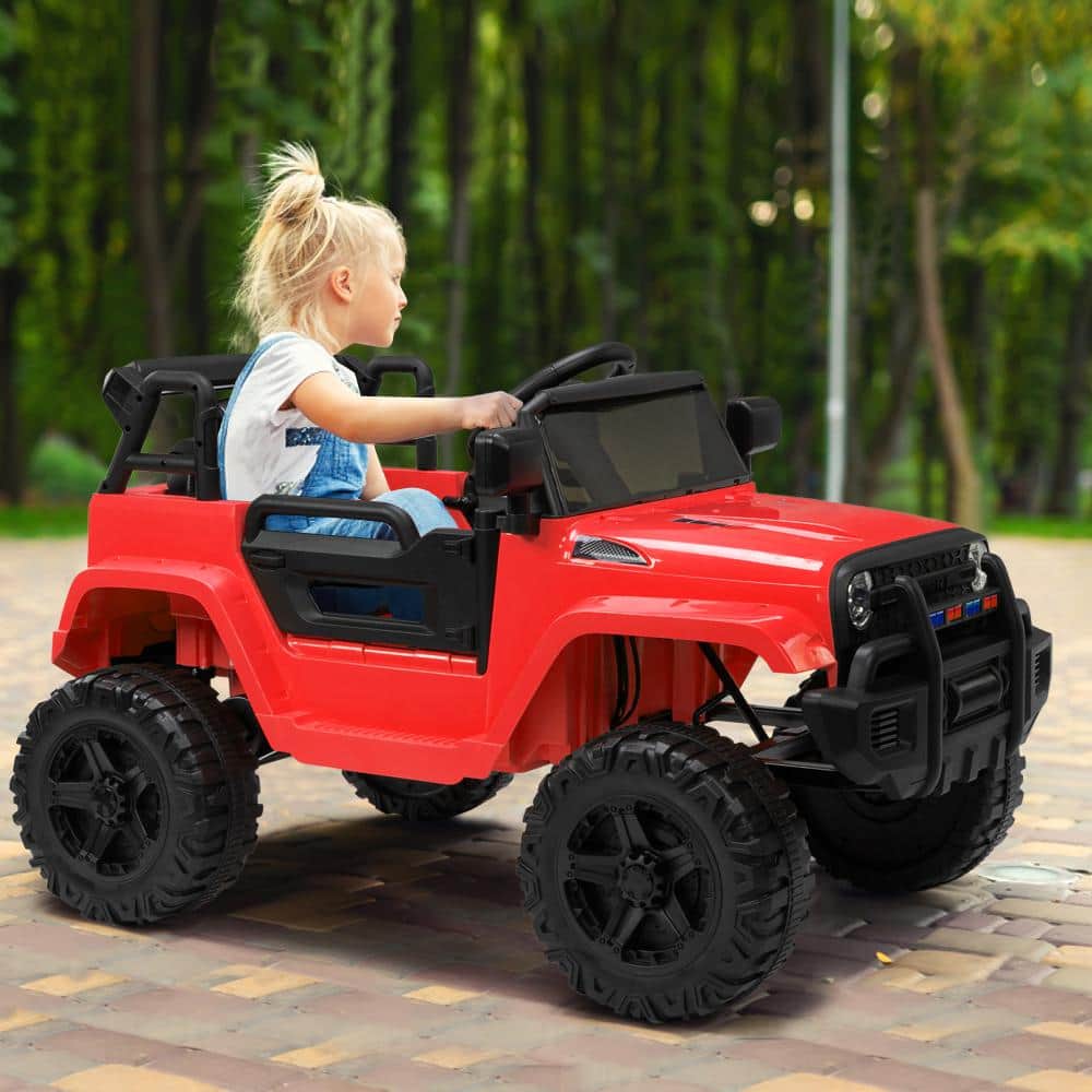 Red 12-Volt Electric Kids SUV Ride-On Truck